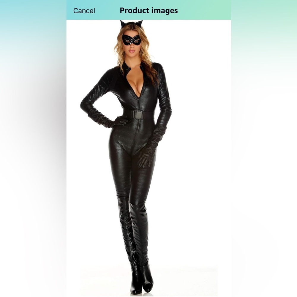 Forplay Costumes Fierce Feline Black Jumpsuit, Size M/L